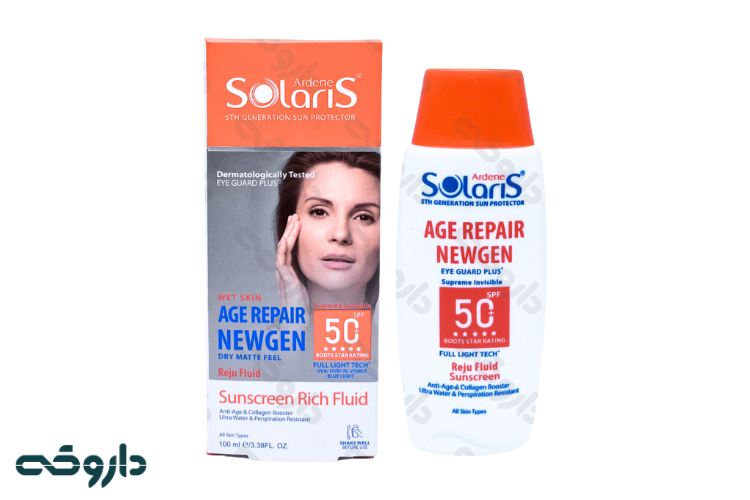 فلوئید ضد آفتاب ضد چروک +spf50 سولاریس آردن 100 میلی لیتر