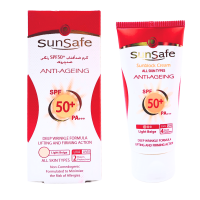 کرم ضد آفتاب +spf50 رنگی ضد چروک آنتی ایجینگ سان سیف 50 میلی لیتر