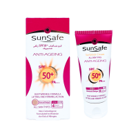 کرم ضد آفتاب و ضد چروک spf50 رنگی سان سیف 50 گرم