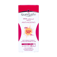 خرید کرم ضد آفتاب و ضد چروک spf50 سان سیف 50 گرم