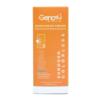 کرم ضد آفتاب پوست چرب و مختلط بی رنگ SPF50 ژنوبایوتیک