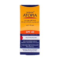 خرید کرم ضد آفتاب رطوبت رسان SPF40 بدون رنگ آتوپیا آردن 50 گرم